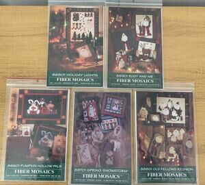 Vintage Fiber Mosaics Lot of 5 Quilt Patterns From the 90's